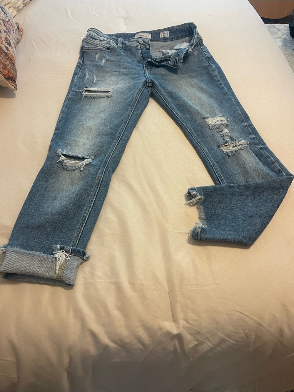KanCan Light Blue Distressed Boyfriend Jeans
